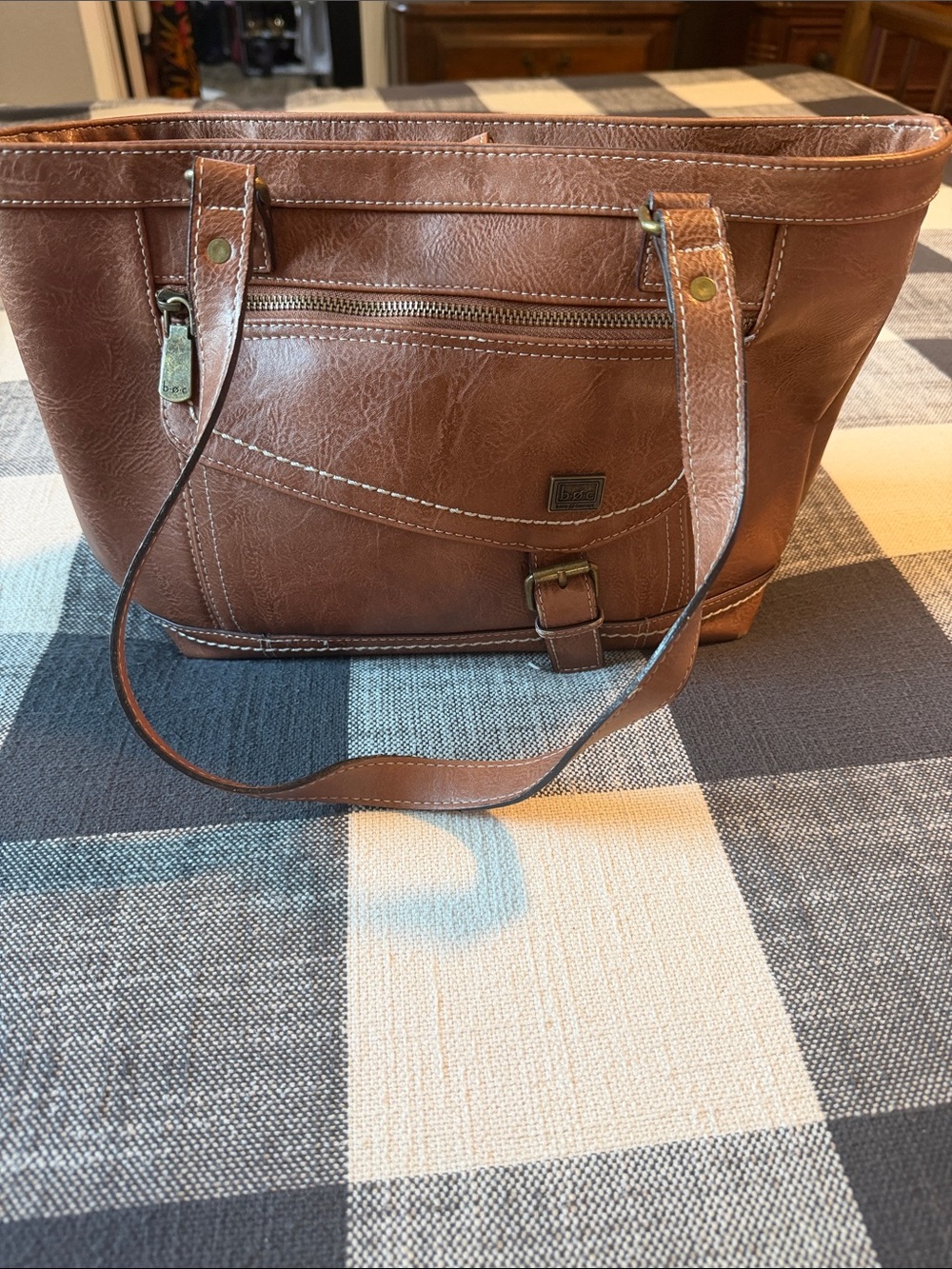 boc Brown Faux-Leather Tote Shoulder Bag